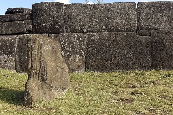 The Ahu Tahira, rectangular stone platforms on which the moai statues were erected