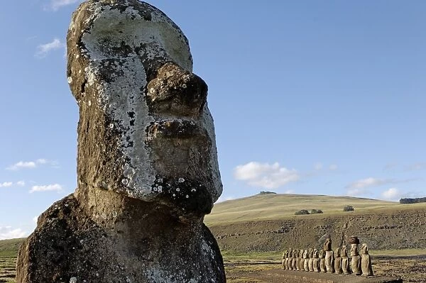 Ahu Tongariki where 15 moai stand with their backs to the ocean, Easter Island