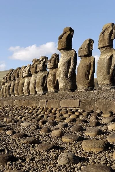 Ahu Tongariki where 15 moai statues stand with their backs to the ocean