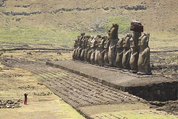 Ahu Tongariki, Easter Island (Rapa Nui), UNESCO World Heritage Site, Chile, South America