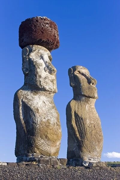 Ahu Tongariki, the largest ahu on the Island, two of the Tongariki row of 15 giant Moai statues