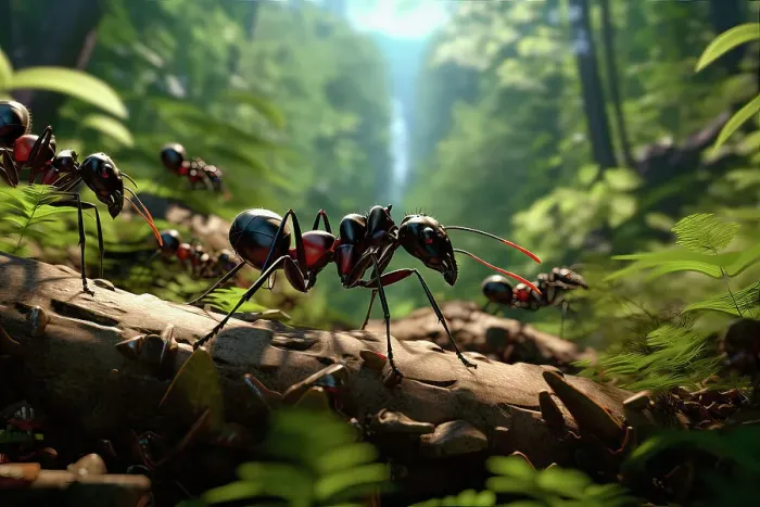 Framed Print : AI generated image of Carpenter ants walking on a dead branch Framed Print : AI generated image of Carpenter ants walking on a dead branch