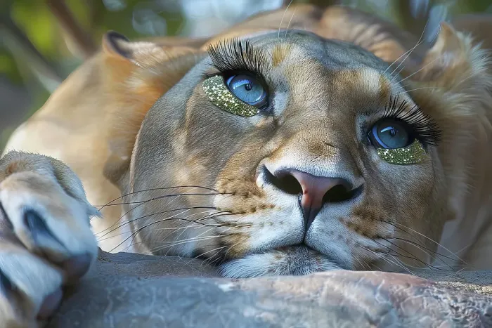 Framed Print : AI generated image of an Imaginary Angola lion with human eyes Framed Print : AI generated image of an Imaginary Angola lion with human eyes