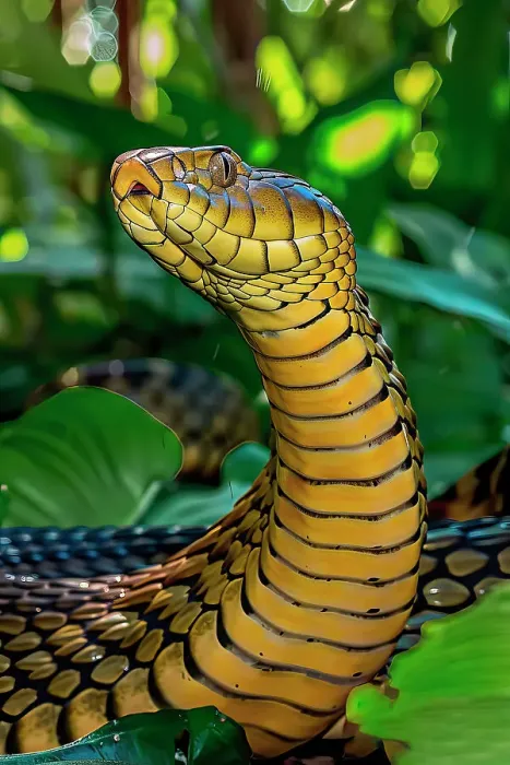 Framed Print : AI generated image of a Rearing King cobra, Asia Framed Print : AI generated image of a Rearing King cobra, Asia