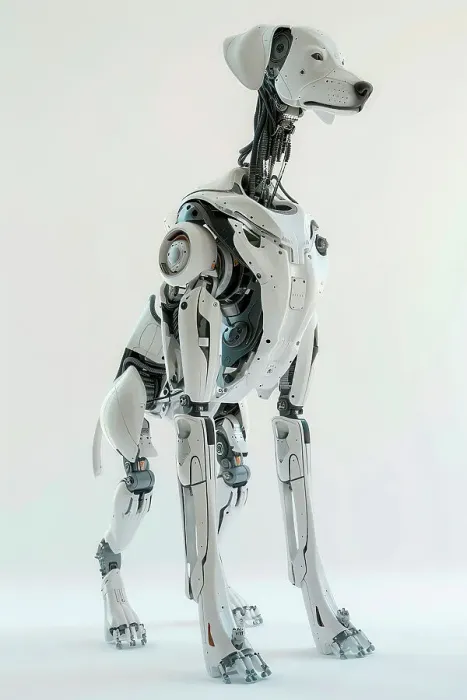 Framed Print : AI generated image of a Robot dog in front of a white background Framed Print : AI generated image of a Robot dog in front of a white background