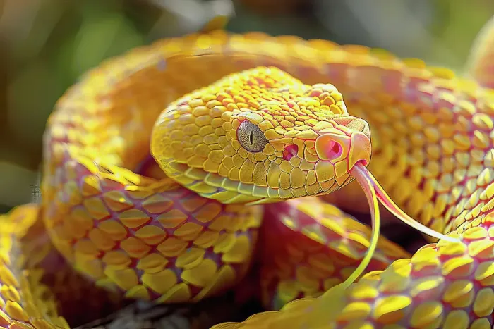 Framed Print : AI generated image of a Stylized viper snake Framed Print : AI generated image of a Stylized viper snake