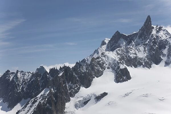 Aiguille du Midi, view of the Mont Blanc Massif, Chamonix, Haute Savoie