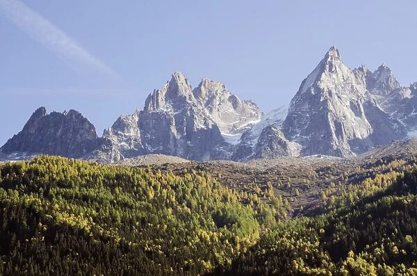 Aiguilles de Chamonix peaks, Chamonix, Haute-Savoie, French Alps, France, Europe
