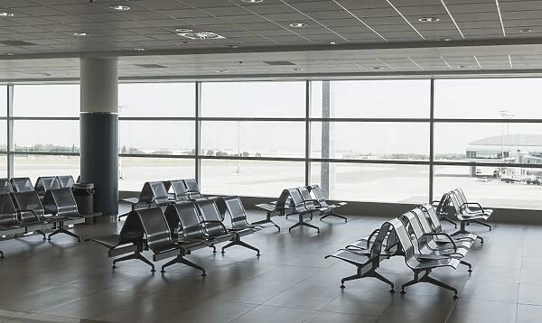 Empty airport hall, Prague, Czech Republic, Europe
