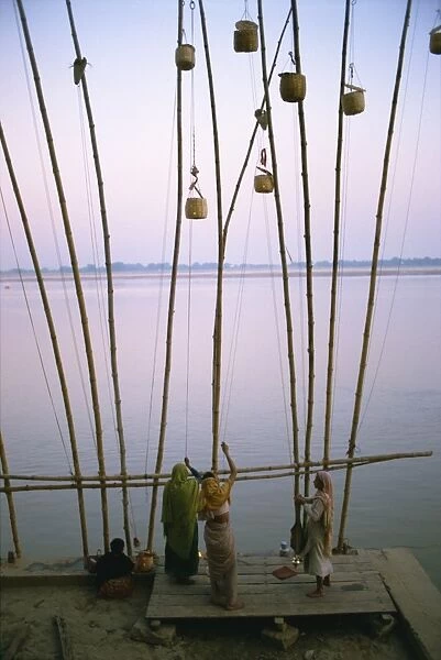 The Akash Deep sky lantern festival beside the Ganges River