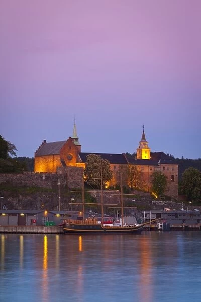 Akershus fortress and harbour, Oslo, Norway, Scandinavia, Europe