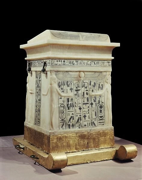 Alabaster canopic shrine, from the tomb of the pharaoh Tutankhamun, discovered in the Valley of the Kings, Thebes, Egypt, North