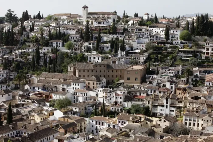 Framed Print : Albaicin seen from Alhambra, Granada, Andalucia, Spain, Europe Framed Print : Albaicin seen from Alhambra, Granada, Andalucia, Spain, Europe