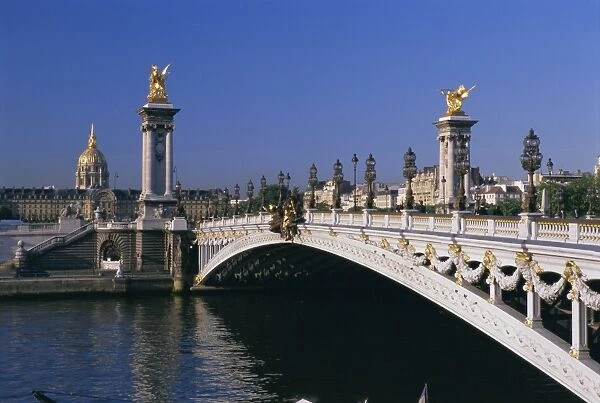 Alexander III bridge over the Seine River, Paris, France, Europe