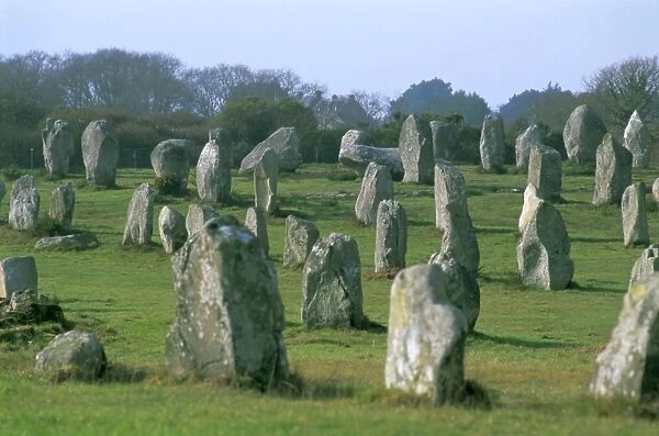 Alignments of Megalithic standing stones, Carnac, Morbihan, Brittany, France, Europe
