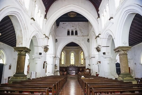 All Saints Anglican Church interior, Old Town of Galle, UNESCO World Heritage Site on the South Coast of Sri Lanka, Asia