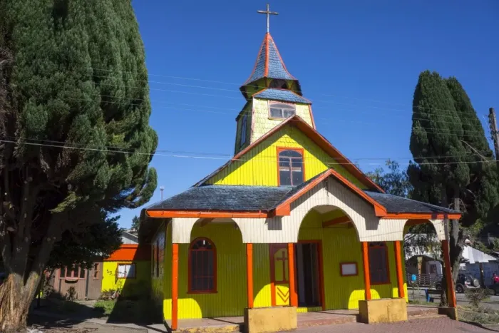 Framed Print : All wood church in the fishing village of Quemchi, island of Chiloe, Chile, South America Framed Print : All wood church in the fishing village of Quemchi, island of Chiloe, Chile, South America