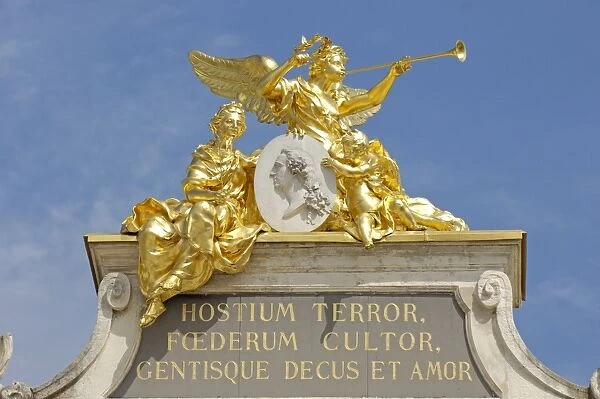 Allegory on the top of the Here Arch, Place Stanislas, formerly Place Royale
