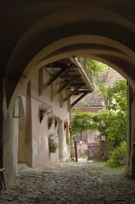 Framed Print : Alleyway, Sighisoara, Transylvania, Romania, Europe Framed Print : Alleyway, Sighisoara, Transylvania, Romania, Europe
