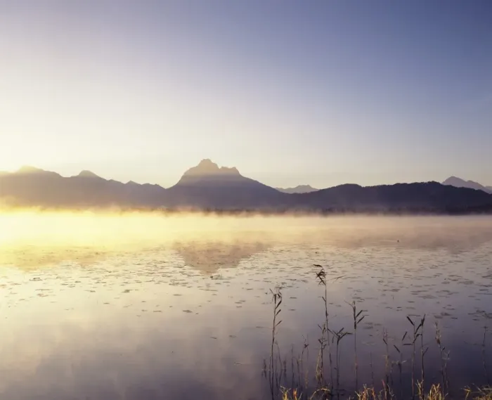 Framed Print : Allgau Alps reflecting in Hopfensee Lake at sunrise, near Fussen, Allgau, Bavaria, Germany, Europe Framed Print : Allgau Alps reflecting in Hopfensee Lake at sunrise, near Fussen, Allgau, Bavaria, Germany, Europe