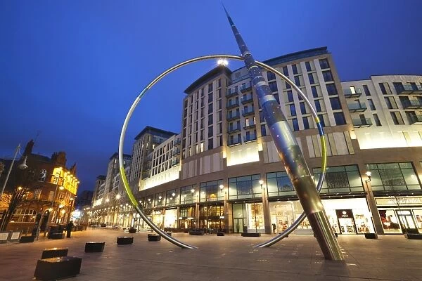 Alliance Sculpture by Metais, St. Davids Shopping Centre, Cardiff, South Wales, Wales, United Kingdom, Europe