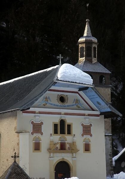 Alpine church near St. Gervais, French Alps, France, Europe