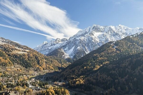 Alpine village of Ponte Di Legno during autumn, Brescia province, Valcamonica, Lombardy