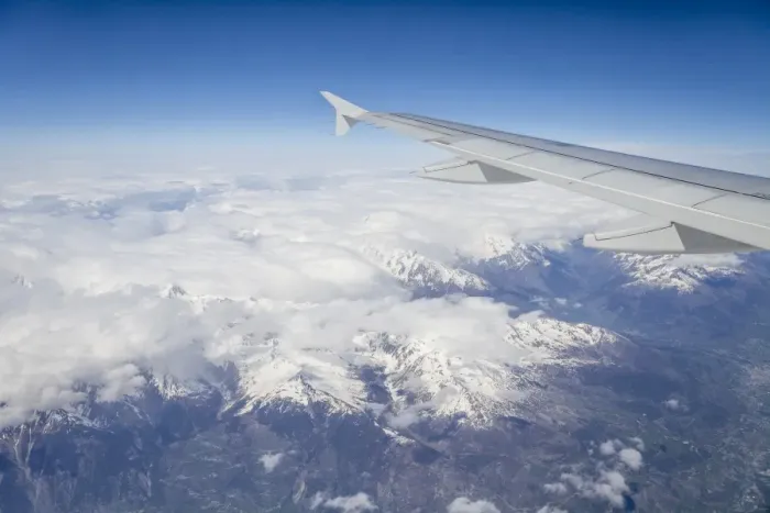 Framed Print : The Alps from a commercial flight, France, Europe Framed Print : The Alps from a commercial flight, France, Europe