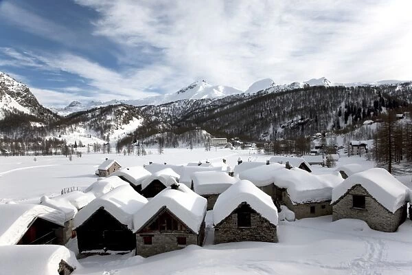 Alps in winter, Alpe Devero, Piedmont Region, Italy, Europe