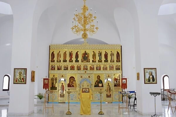 Altar area of the newly-built Russian Orthodox Cathedral in Havanas historic centre