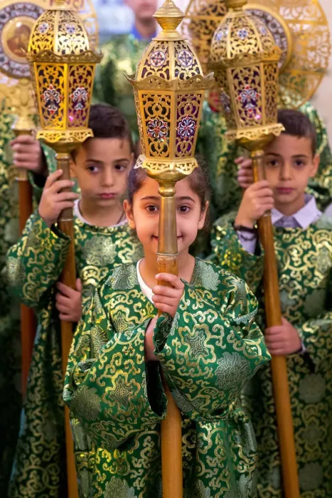 Framed Print : Altar boys and girls at Celebration of the Myrrh bearers Framed Print : Altar boys and girls at Celebration of the Myrrh bearers