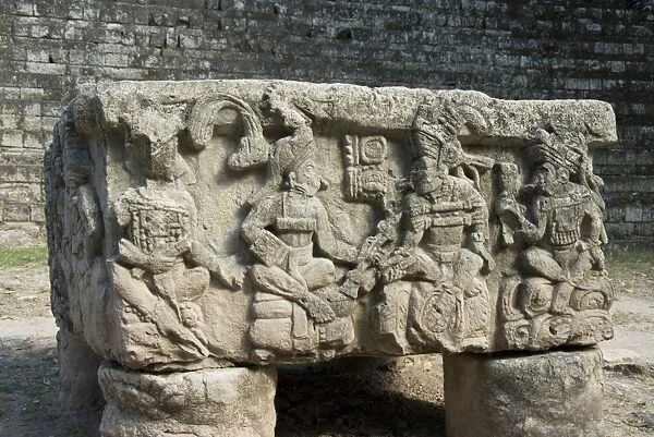 Altar Q, West Court, Copan Archaeological Park, Copan, UNESCO World Heritage Site, Honduras, Central