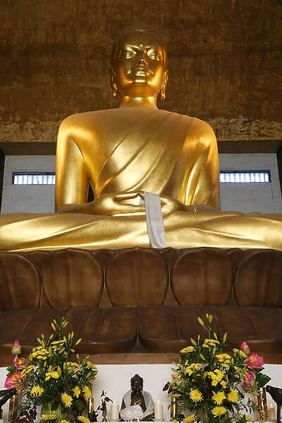 Altar and statue of the Buddha, Great Buddhist Temple (Grande Pagode de Vincennes)