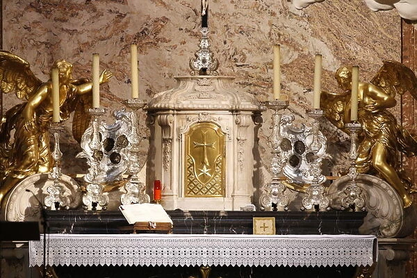Altar and tabernacle, Karlskirche (St. Charless Church), Vienna, Austria, Europe