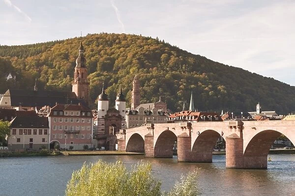 The Alte Brucke (Old Bridge) in Old Town, Heidelberg, Baden-Wurttemberg, Germany, Europe