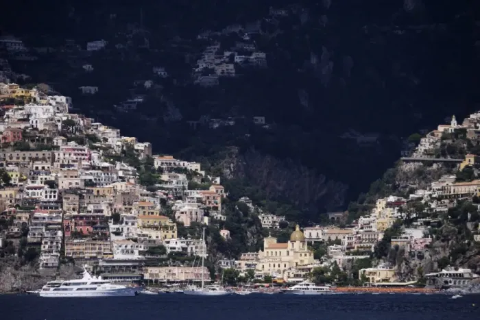 Framed Print : Amalfi from the Mediterranean, Campania, Italy, Europe Framed Print : Amalfi from the Mediterranean, Campania, Italy, Europe