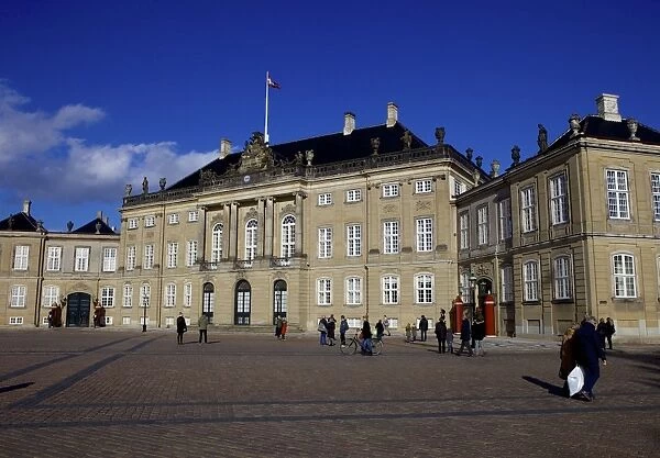 Amalienborg Palace, winter residence of the Danish Royal Family, Copenhagen, Denmark, Scandinavia, Europe