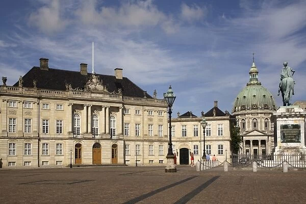 Amalienborg Square, with palace and marble church, Copenhagen, Denmark