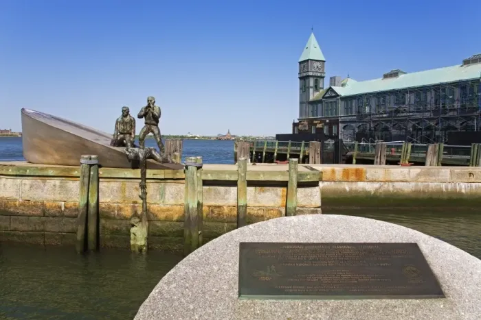 Framed Print : American Merchant Mariners Memorial in Battery Park, Lower Manhattan, New York City Framed Print : American Merchant Mariners Memorial in Battery Park, Lower Manhattan, New York City