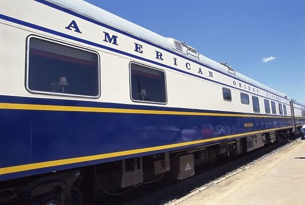 The American Orient Express train, travelling in the Southwest U. S. United States of America
