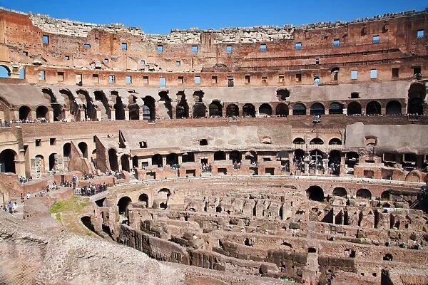The amphitheatre of the Colosseum, Rome, Lazio, Italy, Europe