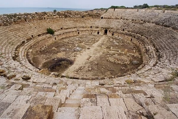 Amphitheatre, Roman ruins, Leptis Magna, UNESCO World Heritage Site, Libya