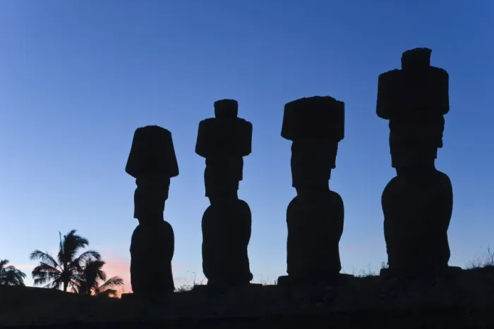 Framed Print : Anakena beach, monolithic giant stone Moai statues of Ahu Nau Nau, four of which have topknots Framed Print : Anakena beach, monolithic giant stone Moai statues of Ahu Nau Nau, four of which have topknots
