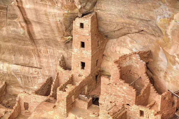 Anasazi Ruins, Square Tower House, dating from between 600 AD and 1300 AD, Mesa Verde National Park