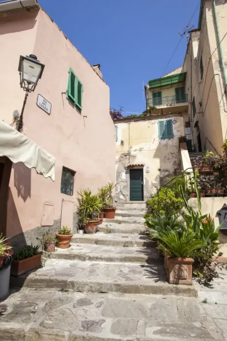 Framed Print : Ancient alley, Porto Azzurro, Elba Island, Livorno Province, Tuscany, Italy, Europe