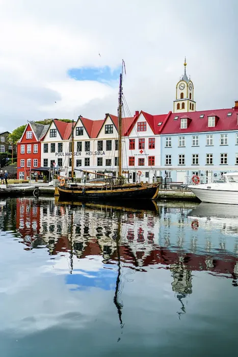 Framed Print : Ancient buildings and ship moored in the harbor of Torshavn, Streymoy Island, Faroe Islands, Denmark, Europe Framed Print : Ancient buildings and ship moored in the harbor of Torshavn, Streymoy Island, Faroe Islands, Denmark, Europe