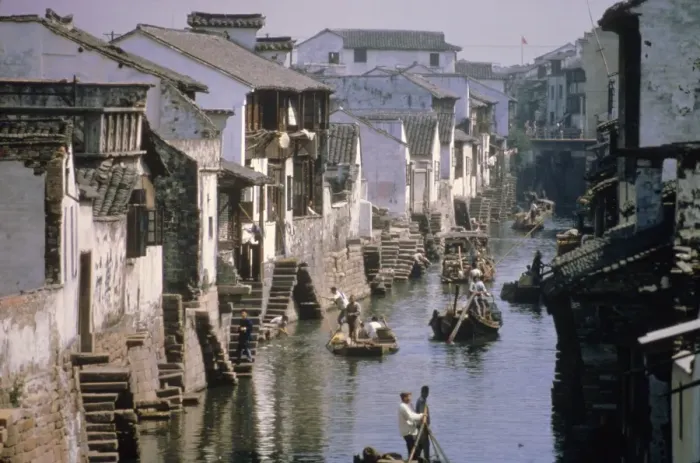 Framed Print : Ancient canal in the city, part of the Great Canal, the longest in China Framed Print : Ancient canal in the city, part of the Great Canal, the longest in China
