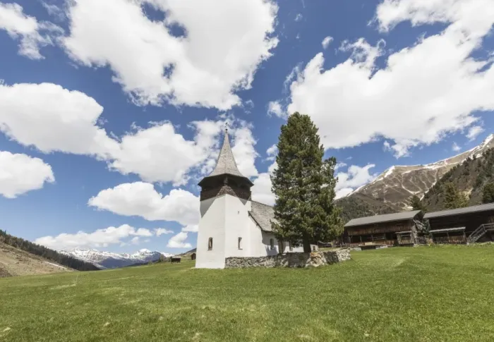 Framed Print : Ancient church of the alpine village of Davos, Sertig Valley, canton of Graubunden Framed Print : Ancient church of the alpine village of Davos, Sertig Valley, canton of Graubunden