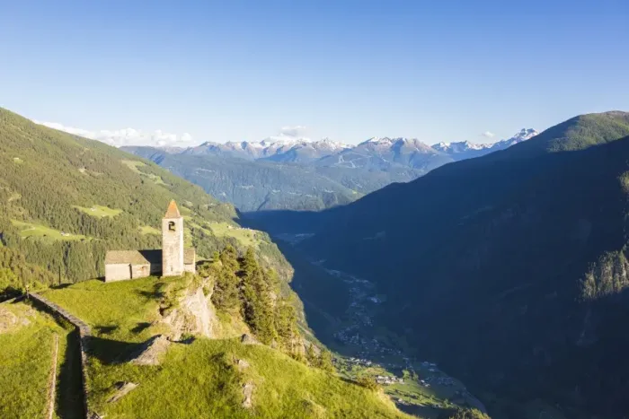 Framed Print : Ancient church perched on mountains, San Romerio Alp, Brusio, Canton of Graubunden Framed Print : Ancient church perched on mountains, San Romerio Alp, Brusio, Canton of Graubunden
