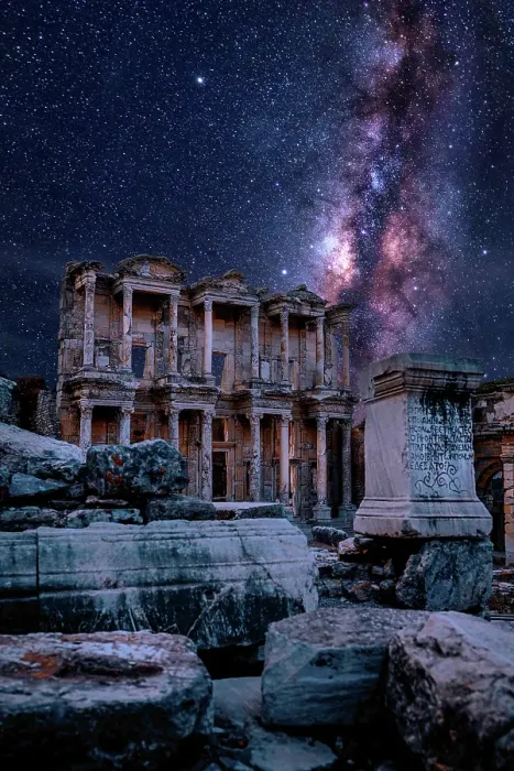 Framed Print : Ancient city of Ephesus at night, one of the best-excavated cities of the ancient world, UNESCO, Izmir Province, Turkey Framed Print : Ancient city of Ephesus at night, one of the best-excavated cities of the ancient world, UNESCO, Izmir Province, Turkey